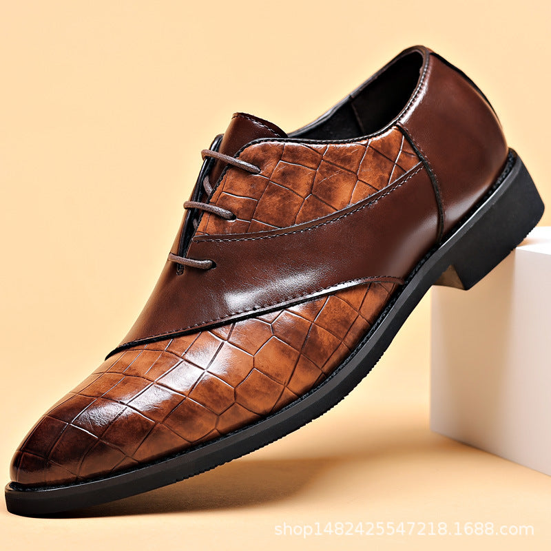 2024 plus size leather shoes for men, new casual business formal shoes, men's british korean style pointed toe shoes