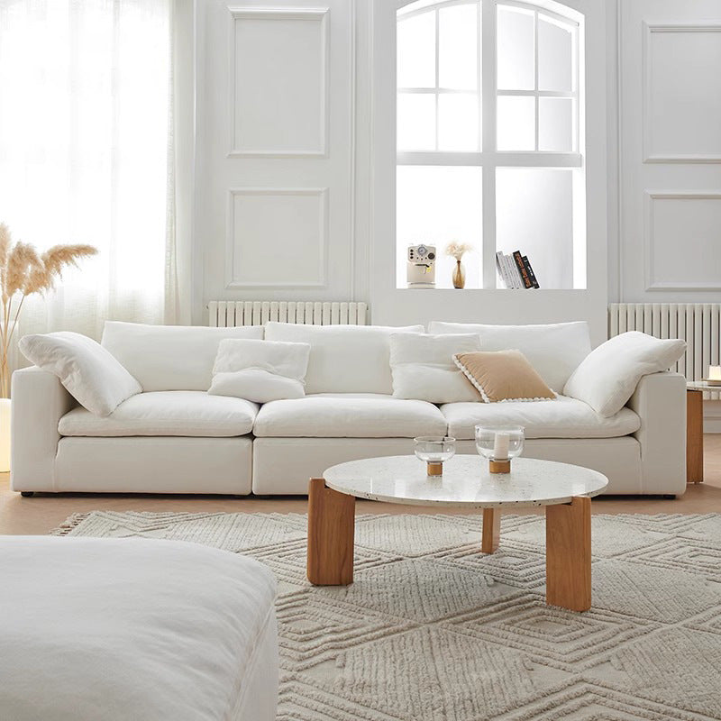 Designer yunsha releases art three-person straight-line modern casual cream style down module sofa combination