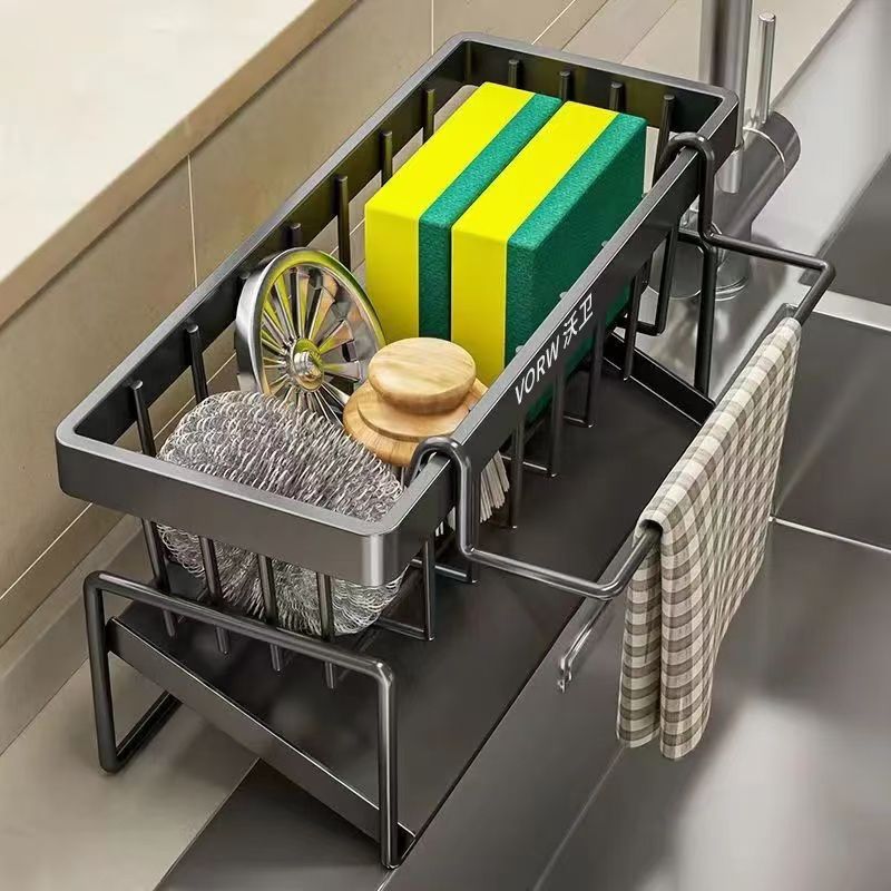 Rag drain rack kitchen for home pool narrow edge dishcloth sponge storage sink faucet storage rack
