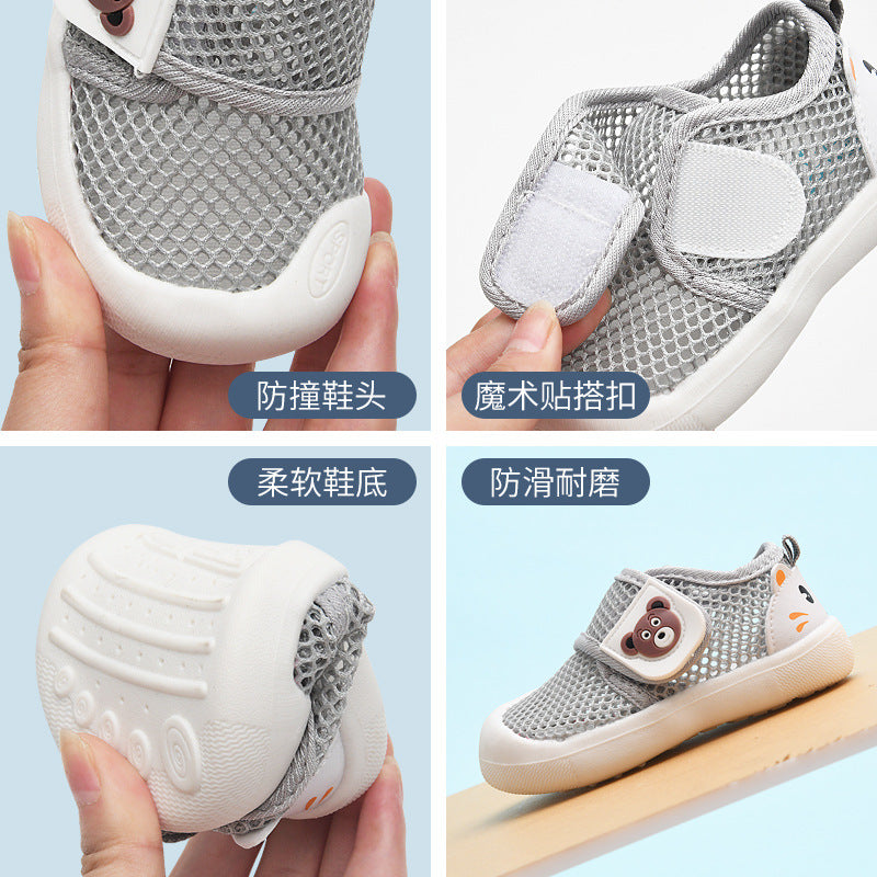 Baby sandals for boys, summer first walker shoes, 0-1-2 years old infant anti-slip soft sole mesh shoes for babies and toddlers, baby girl shoes