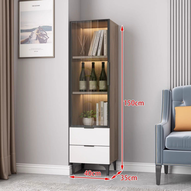 Solid wood corner locker Multifunctional storage corner cabinet Household living room corner cabinet Side cabinet Bookcase shelf