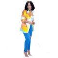 C6996 cross-border   independent station fashion women's long-sleeved printed blazer jacket