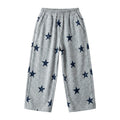 American retro star print letter print sweatpants - girls' loose fit casual wide leg street dance versatile lounge pants