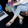 Women's slippers summer 2024 new fashion rhinestone stylish ladies' outdoor wear girly heart flat one-strap crystal sandals