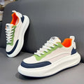 Men's 2025 new mesh breathable white sneakers - trendy, versatile low-top shoes with thick soles for height increase, comfortable casual shoes