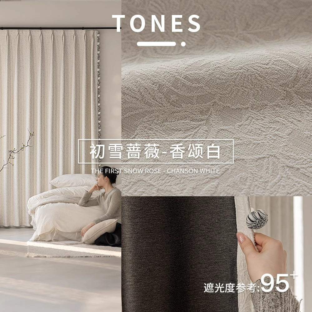 New arrivalfrenchretro rose chenille blackout curtains embossed medieval jacquard living room shaoxing curtains curtain fabric