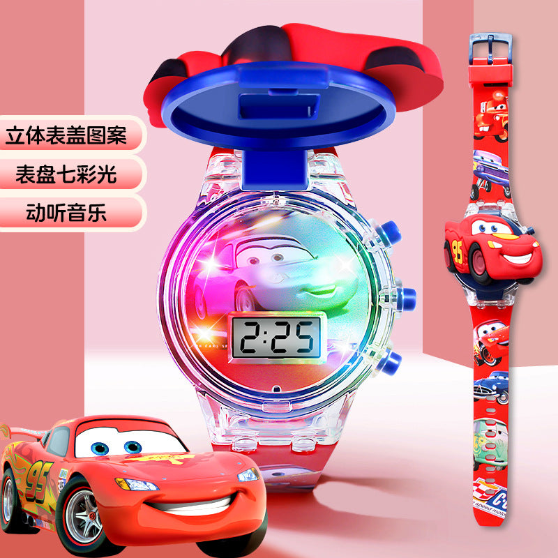 Kids' cartoon watch toy - musical, light-up electronic watch with flashing lights - kuromi toy - gift for boys and girls - perfect for kindergarten