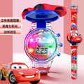 Car [3d cartoon figure + flip-open time display + colorful lights & music]