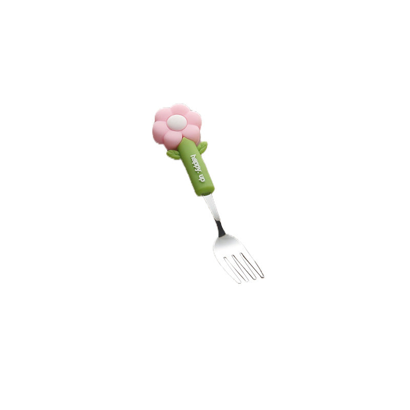 High-style, detachable, anti-scald handle fork and spoon set. cartoon design, perfect for kids' mealtimes. includes a fork, spoon, and soup spoon. wholesale options available for home use