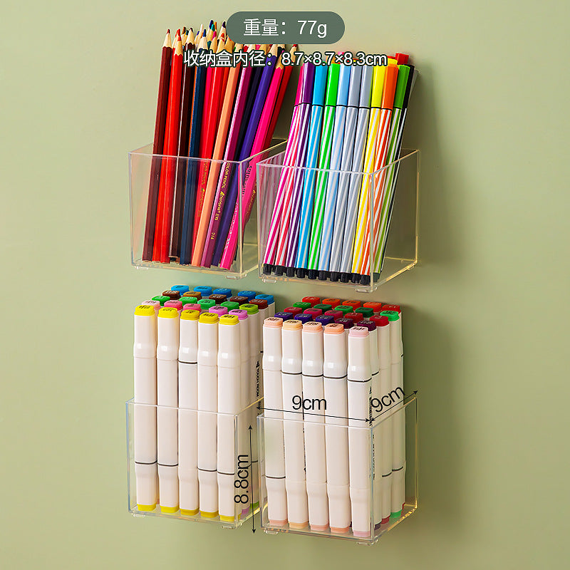 Art raw lead painting special pen holder wall hanging storage box plastic square watercolor pen marker storage box