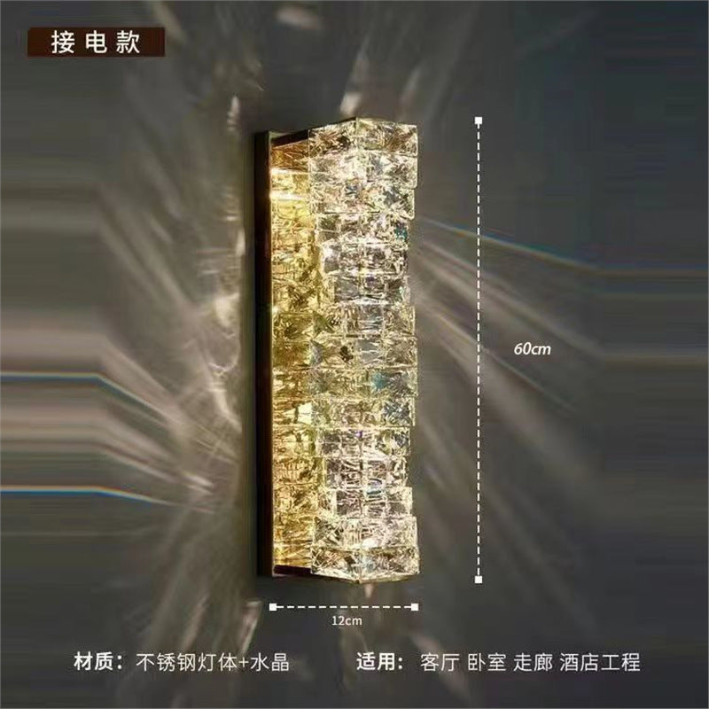 New arrivalaccessible luxury crystal wall lamp high-end modern living room tv wall corridor staircase master bedroom casual bedside wall lamp