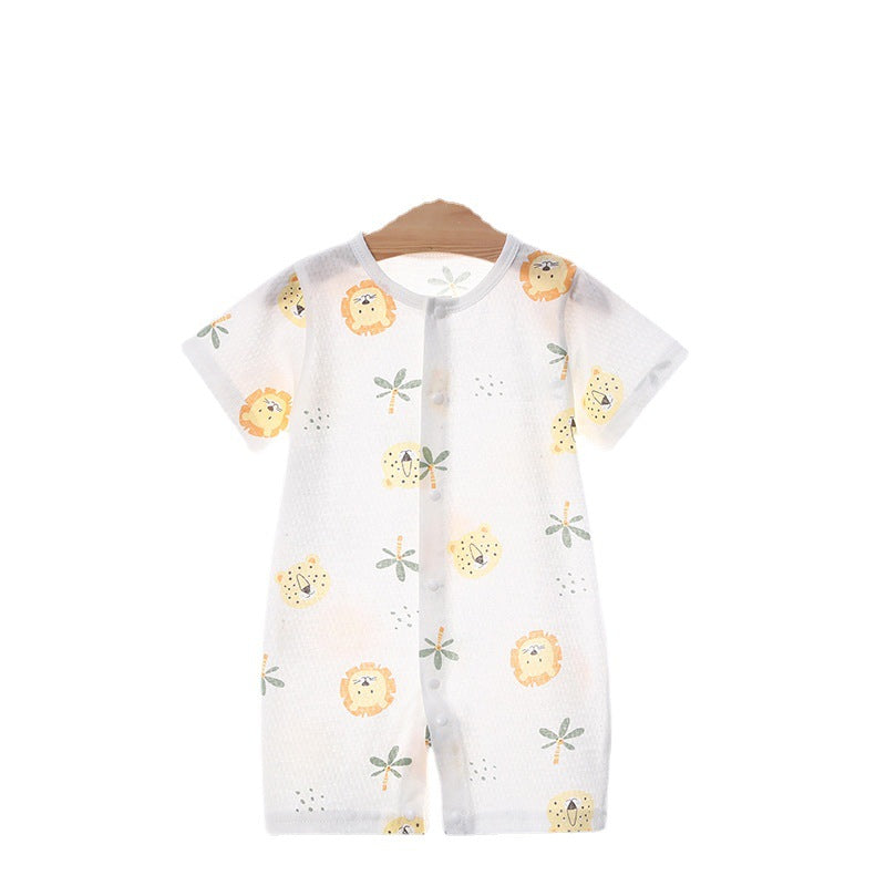 Wholesale baby rompers - spring/summer lightweight air conditioning suits, baby pajamas, long-sleeve onesies, crawling suits, newborn clothes