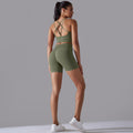 new high-waisted peach lift butt leggings set - activewear with racerback yoga top for running, training, and fitness