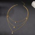 Stackable necklace heart pendant clavicle chain personalized star moon necklace multi-layer design everyday casual necklace for women