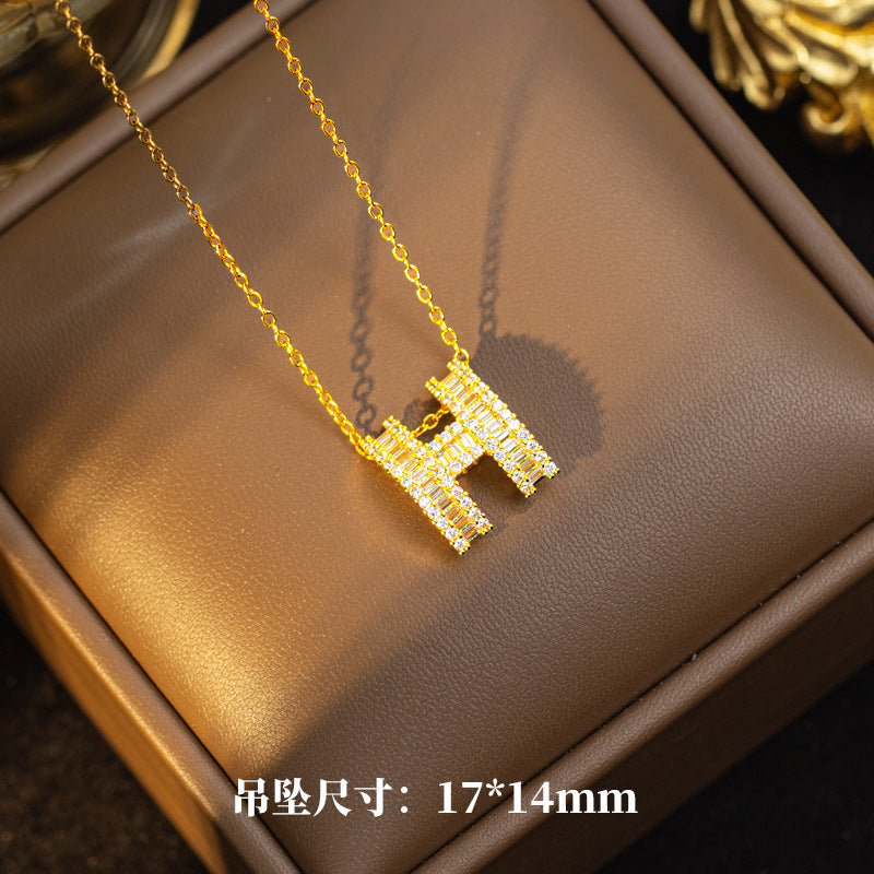 [set] cross-border fashion elegant light luxury full zirconium sweater chain exquisite copper micro-embedded earrings necklace jewelry combination