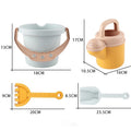 Beach toy set for kids: wheat straw thickened, drop-resistant sand bucket, hourglass, sand shovel, and water play toys for the beach