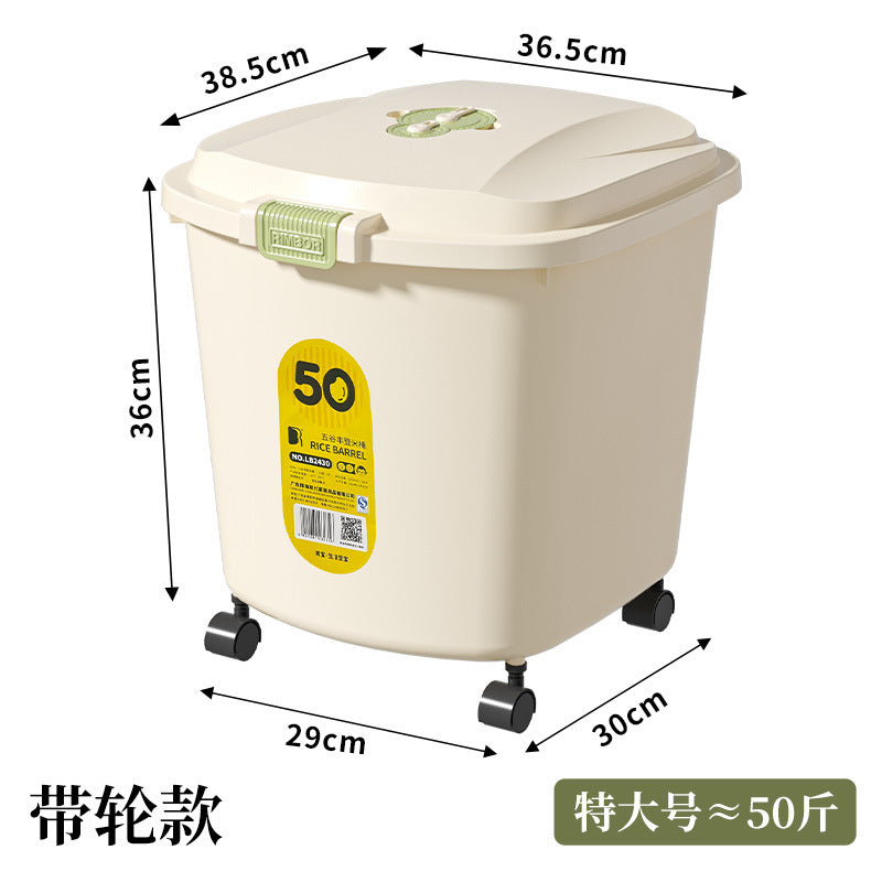 Grains Storage Sealed Box Food Grade Rice Noodle Storage Container Insect-proof and Moisture-proof 10kg High-end Household Rice Bucket