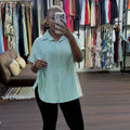 European and american cross-border women's fashion:  summer new arrival - elegant and stylish turn-down collar, loose fit, asymmetrical short-sleeve shirt top for women