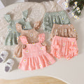 new product fashionsummer baby girl flying sleeve small daisy short-sleeved shorts cute children's clothing wholesale