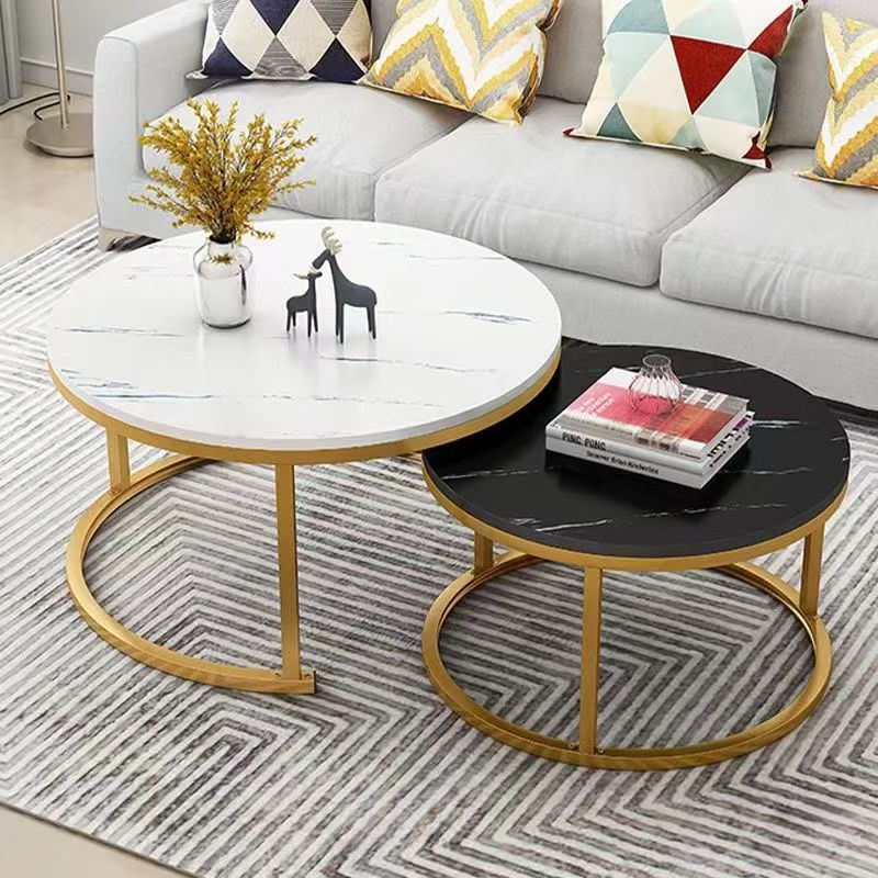 Coffee table living room home round table small apartment light luxury minimalist sofa tea table modern 2025 new balcony table