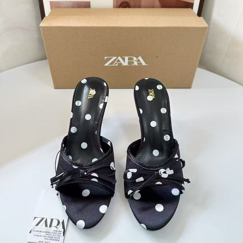 Za's new arrivals are absolutely stunning on foot! retro polka dot strappy high heel sandals, the sexy sandals of 2025
