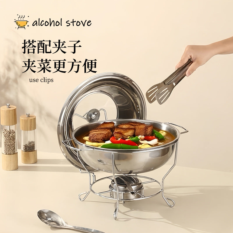 Thickened buffet stove cross-border hot-selling stainless steel round insulation stove restaurant commercial heated buffet stove