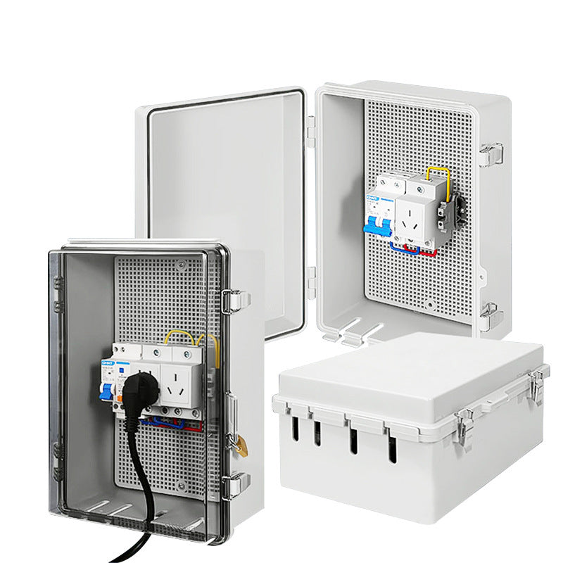 Locked row plug waterproof box rainproof outdoor open-air battery car charging pile box anti-theft mobile socket power box