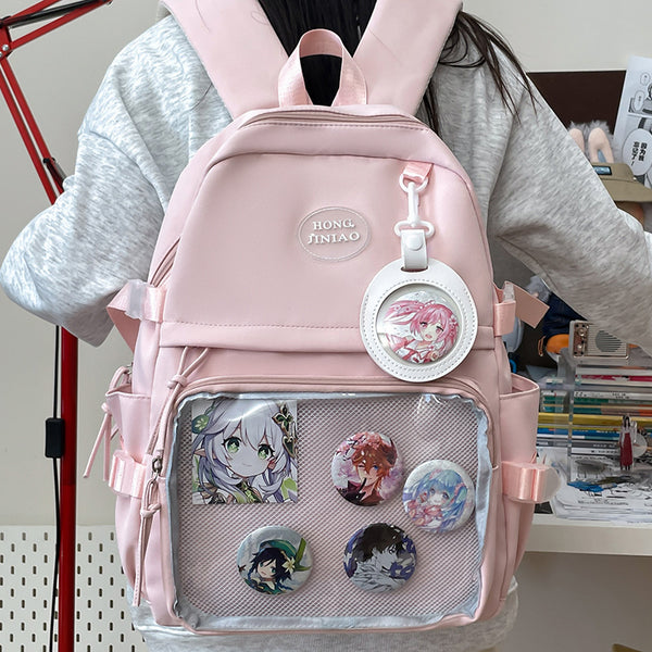 Student schoolbag High school student Junior high school girl schoolbag Student casual backpack Cute bar grain pain bag backpack