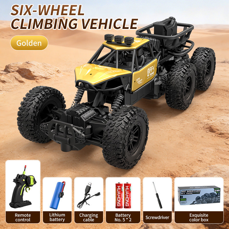 Amazon temutiktok popular six-wheel four-wheel alloy off-road climbing remote control car kids toys wholesale