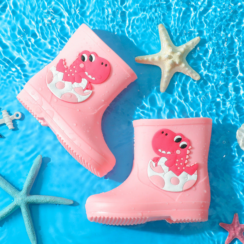 New kids' rain boots: cute cartoon designs for boys and girls - waterproof rubber boots for toddlers, preschoolers, and students