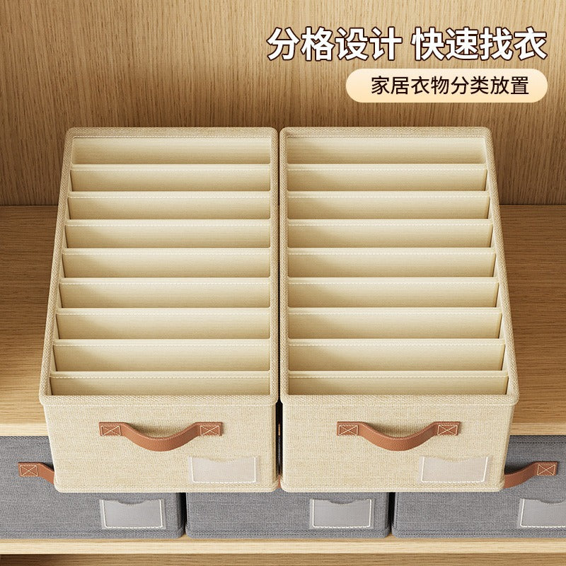 New Household Cotton and Linen Layered Clothes Storage Box Drawer Type Divided Underwear Box Dormitory Clothes Pants Organizing Box