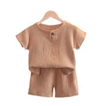 Kids' short-sleeve set: boys' summer cotton linen breathable cross-border southeast asian children's clothing wholesale korean style casual - in stock