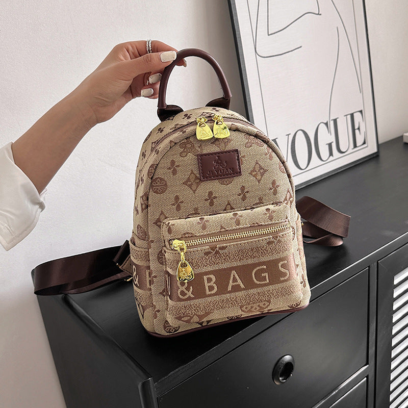 Canvas backpack women's new trendy fashion large capacity backpack high-end commuter shoulder bag wholesale