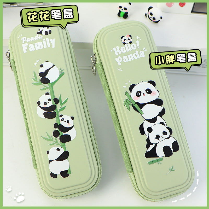 School season pencil case cartoon panda stationery case large capacity primary and secondary school students cute pencil case 2024 new pencil case