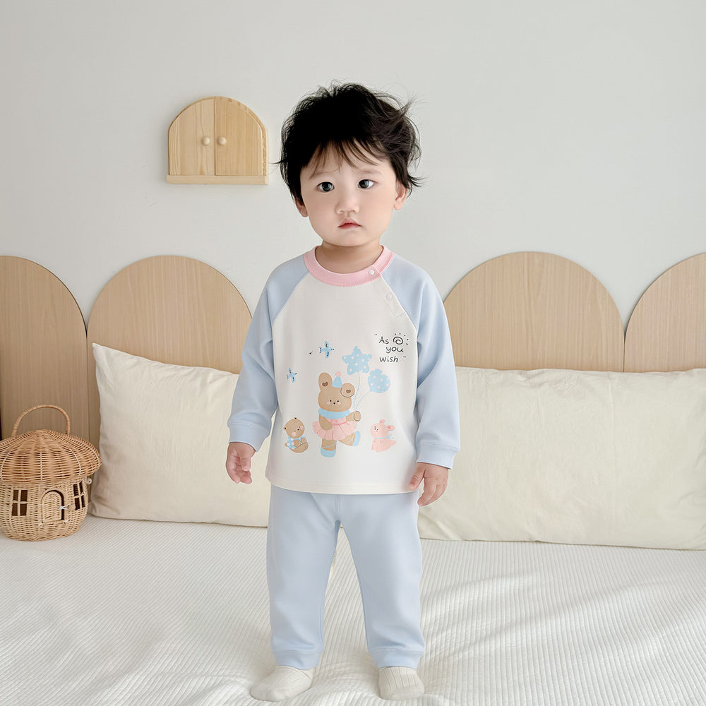 Kids' thermal underwear set - autumn/winter collection - 100% cotton, seamless design - boys & girls, baby, toddler - loungewear & sleepwear
