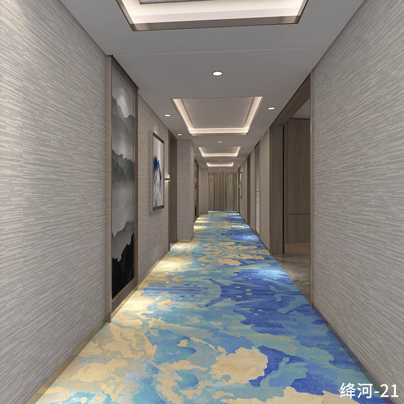 Custom hotel corridor aisle carpet, thickened 800g, fire-retardant, full coverage, for office buildings, offices, living rooms, bedrooms, and commercial use