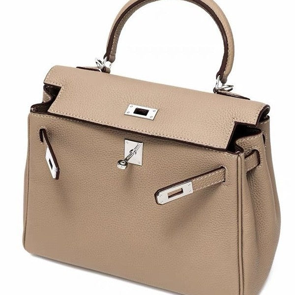 First-layer cowhide pebbled togo kelly leather bag satchel bag classy work clothing women's bag shoulder crossbody bag