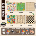 Six-in-one multi-function chess [flying chess + chess + military chess + double six chess + backgammon + cat and mouse]