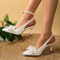 Women's cross-border bow heeled sandals - new sweet style for summer 2026, featuring a single buckle strap