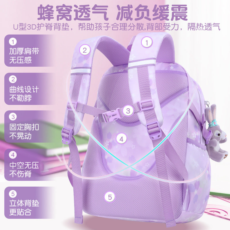 Girls' school backpack - new 2026 model for grades 1-6 - lightweight, ergonomic, and spine-protecting backpack for elementary school students