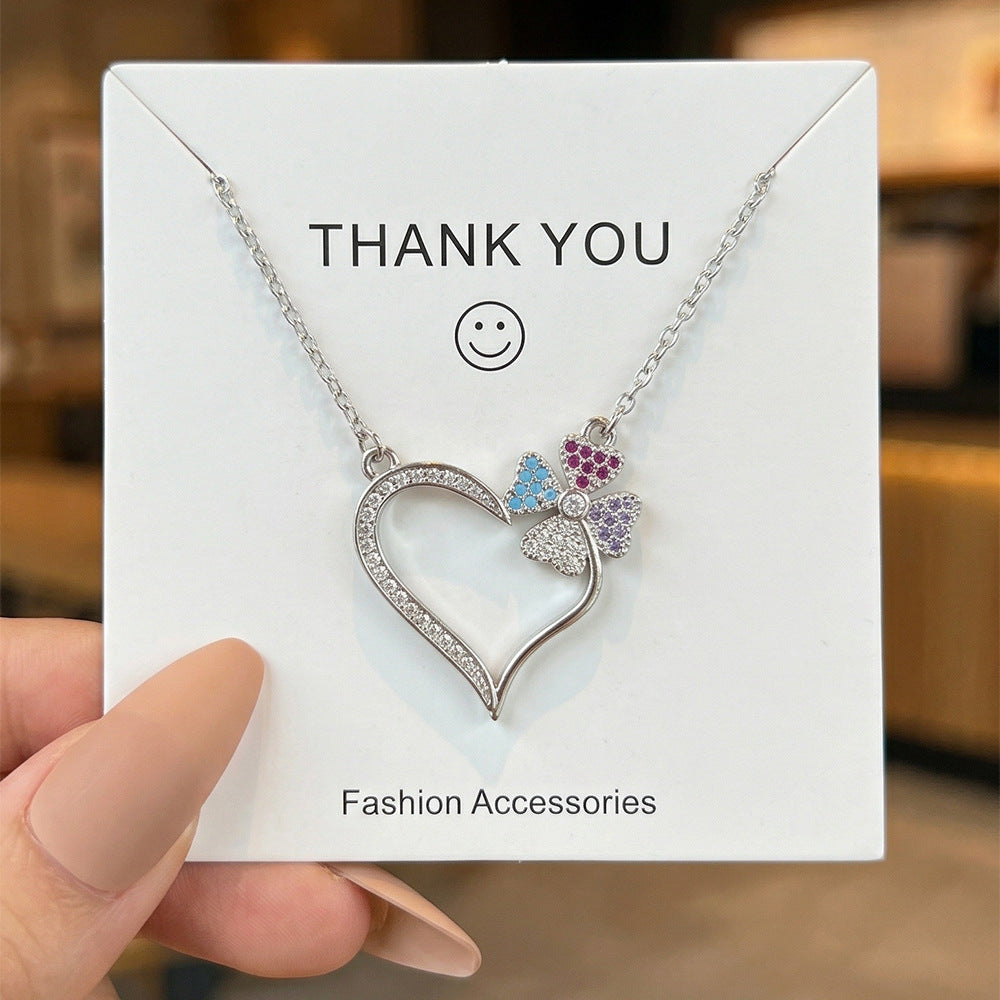 Mother's day bestseller: copper-plated zirconia heart necklace - women's luxury fashion, unique design, perfect holiday gift, choker jewelry