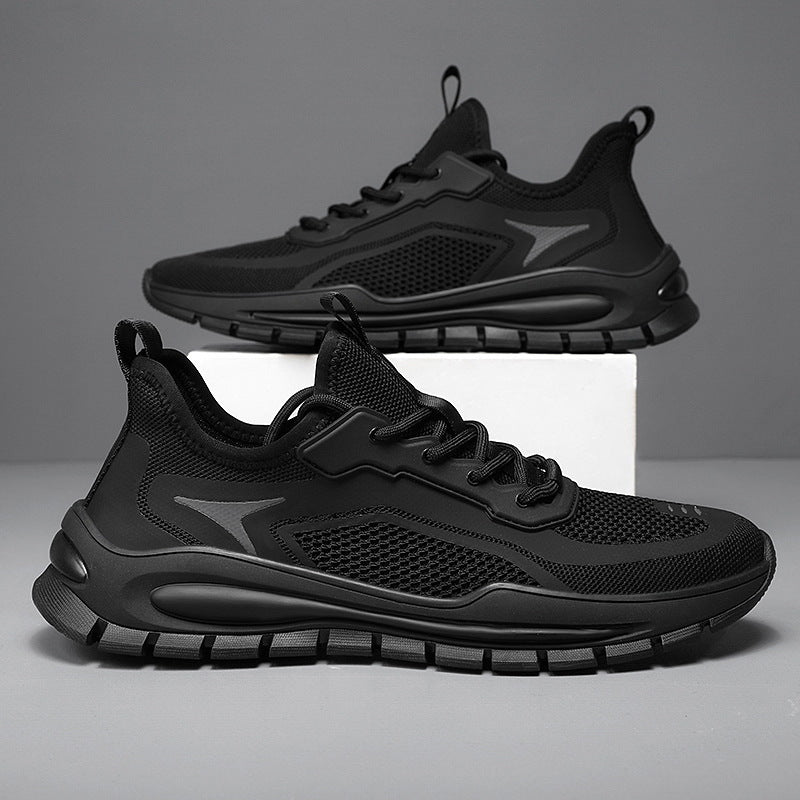 Men's shoes 2025 new spring breathable anti-odor mesh athletic casual shoes men's work black labor protection trendy shoes