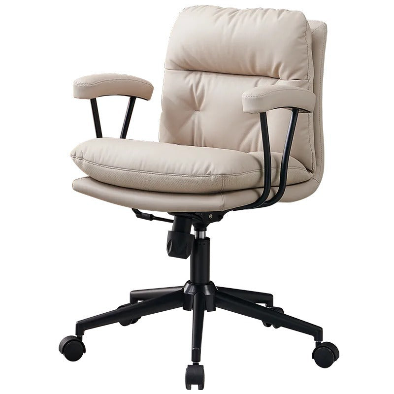 Office chair home comfortable long sitting computer chair genuine leather study office leisure dormitory study desk chair minimalist