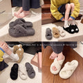 Casualeasiest for match fur slippers for women outwear2025fall and winternew arrivalthick sole cross curly hairheattech lazy flip-flops