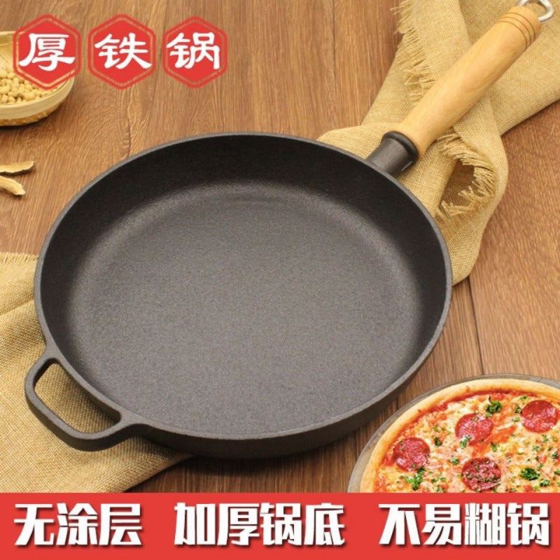Cast iron pan frying pan wok uncoated non-stick pancake special pan cake gripper pizza baking pan factory