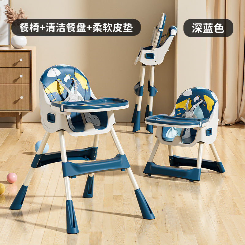 Baby high chair - foldable, portable, home use - infant learning seat for feeding - multifunctional dining chair for kids