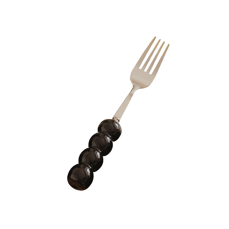 Ins candied haws stainless steel fork spoon creative dopamine high appearance spoon household tableware ball fork wholesale