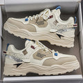 Men's spring versatile casual work shoes - leather, waterproof, athletic, height-increasing, white trendy sneakers for work and everyday wear