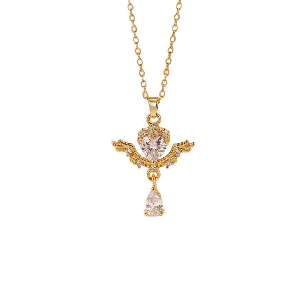 popular versatile zirconium-inlaid love necklace, accessible luxury niche jewelry for women, high-end sense of exquisite non-fading clavicle chain