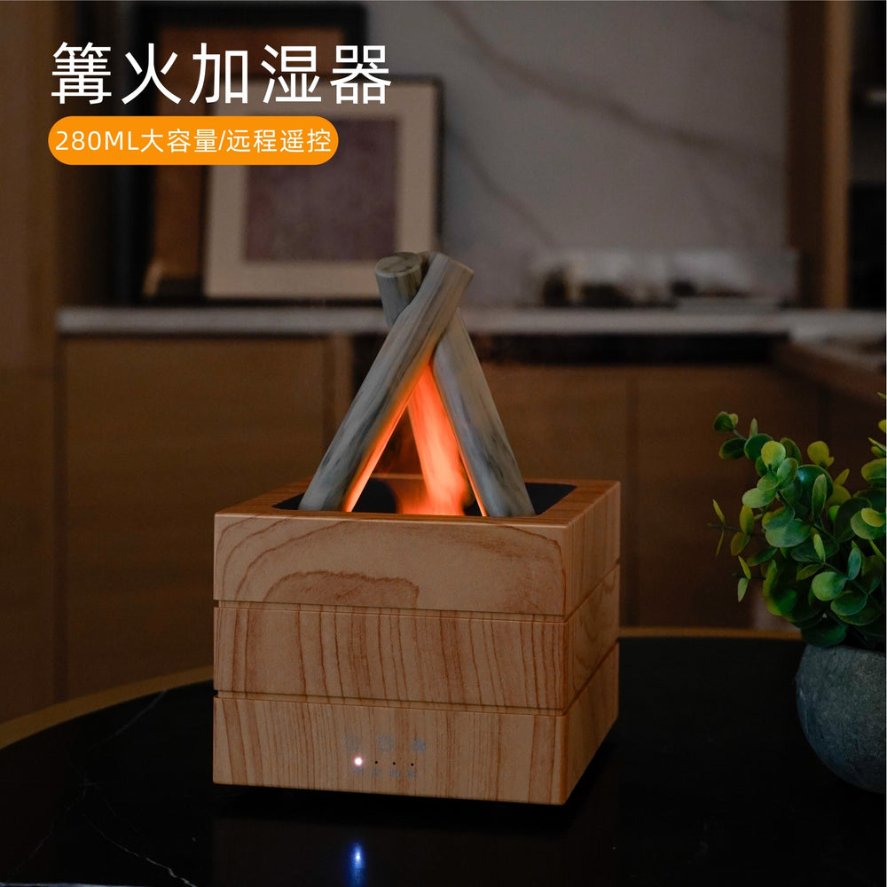 Hotel creative atmosphere bonfire humidifier office colorful simulation flame essential oil aromatherapy machine cross-border wholesale